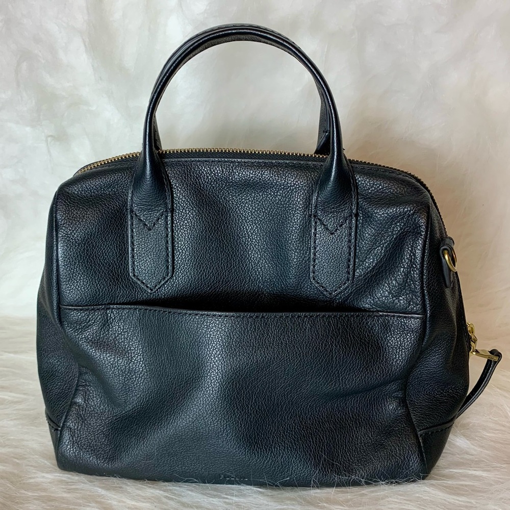 Fossil black leather bag